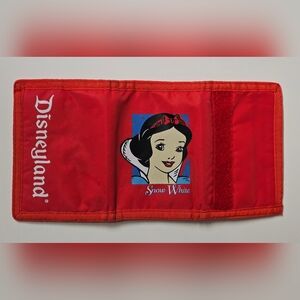 Vintage Disney Red Snow White Trifold Nylon Wallet 1990s Rare